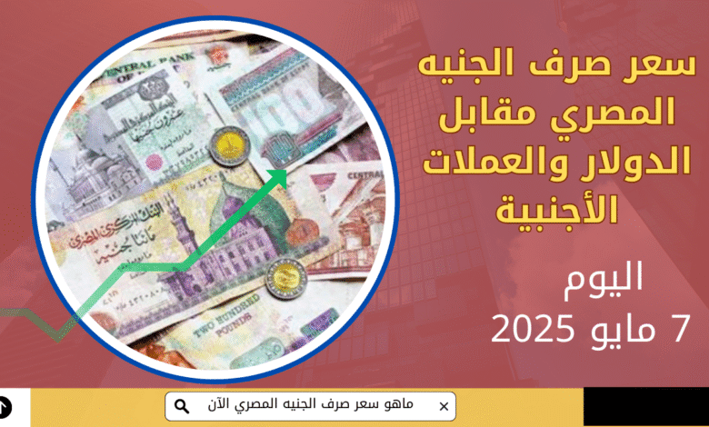سعر صرف الجنيه المصري 8 مايو | مقابل الدولار والعملات الأجنبية 1 الجنيه المصري 8 مايو