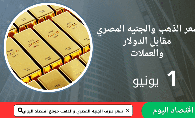 سعر صرف الجنيه المصري اليوم 1يونيو 1