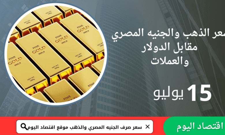 سعر صرف الجنيه المصري اليوم 15 يوليو 2025 1 سعر صرف الجنيه المصري اليوم 15 يوليو 2025