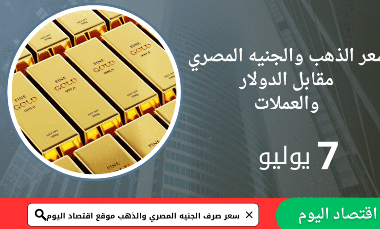 أسعار صرف الجنيه المصري اليوم 7يوليو 2025 9 أسعار صرف الجنيه المصري اليوم 7يوليو 2025