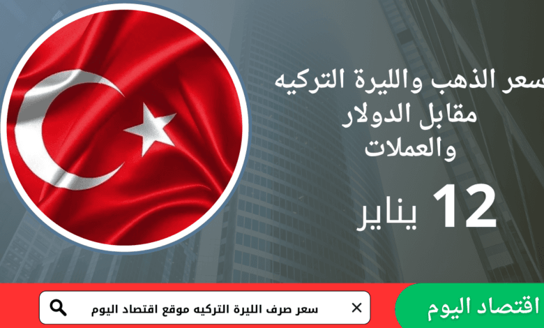 سعر صرف الليرة التركية اليوم 12 يناير 2026